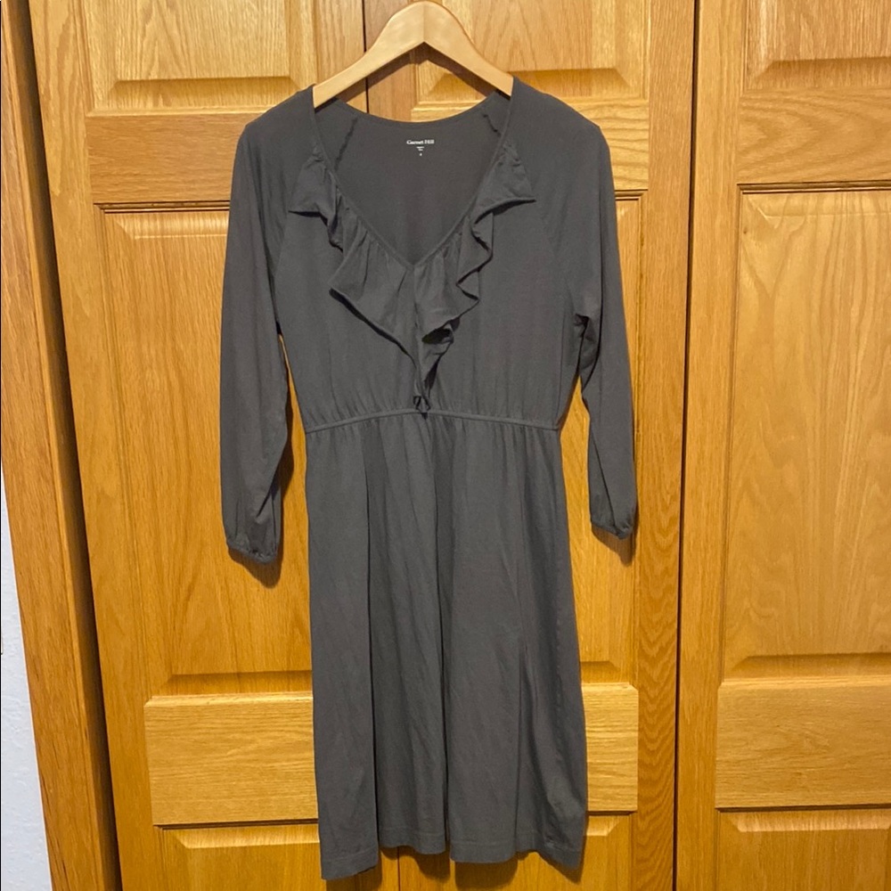 Garnet Hill lightweight gray cotton midi dress size small